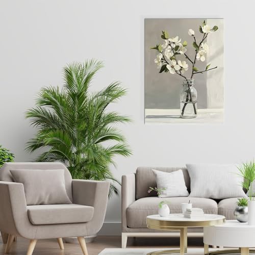 daktenn Floral Canvas Wall Art Bathroom Wall Art Pictures Wall Decor Home Decor - Image 2