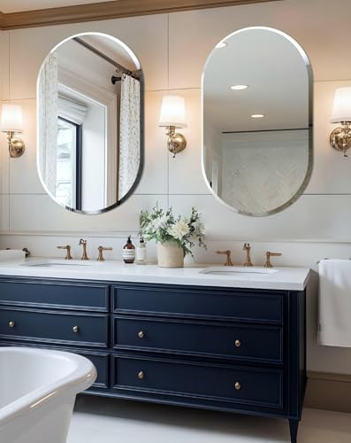 Frameless Oblong Wall Mirror: Modern Glass Mirror 39.4x19.7 inch - Image 6