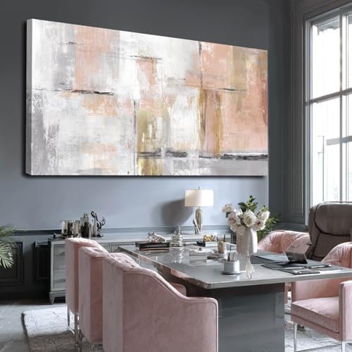 SOUGUAN Large Abstract Canvas Wall Art Modern Wall Decor Pink Art Posters - Image 4