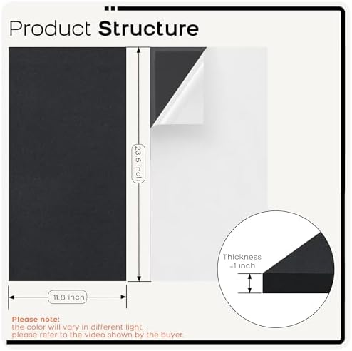 BUBOS 2-Pack Fabric Acoustic Panels 23.6x11.8x1", Self-Adhesive Sound Panel - Image 2
