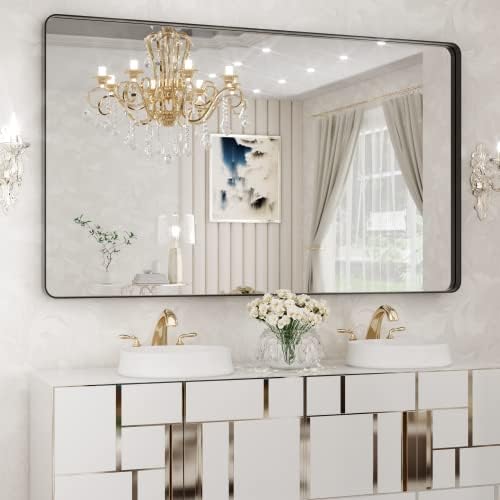 WEER Black Bathroom Vanity Mirror 60X36 Inch by WEER