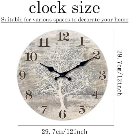 XFM 12 Inch Rustic Tree of Life Wall Clock - Image 4