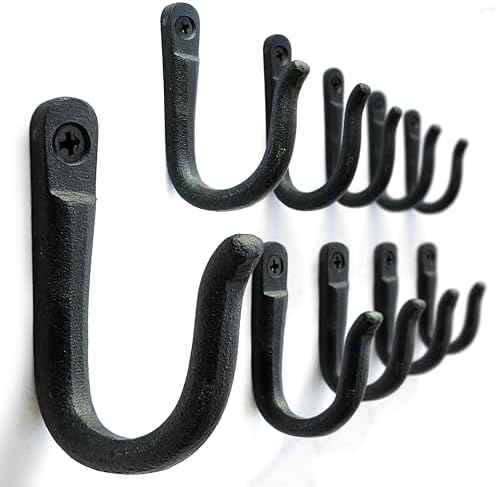 Ambipolar Railroad Spike Iron Coat Hooks 10 Pack Multi-Purpose Heavy Duty Hooks by Ambipolar
