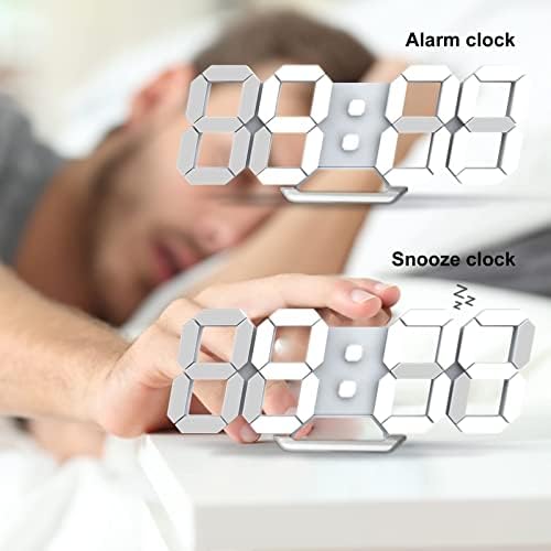 Deeyaple LED Clock, 3D Digital Wall & Desk Alarm Clock - Image 4