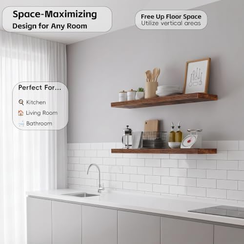 Lufia Floating Wall Shelves, MDF - Image 5