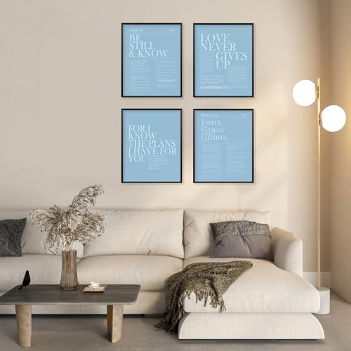 Locomiss Light Blue Christian Wall Art Decor, Modern Bible Verse Prints - Image 6