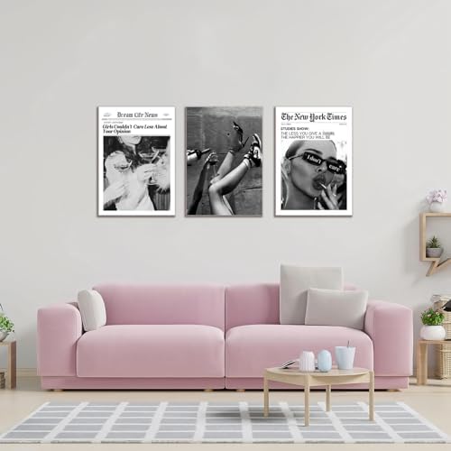 Trendy The New York Times Wall Art 16x24 in Framed Black and White Elegant - Image 2
