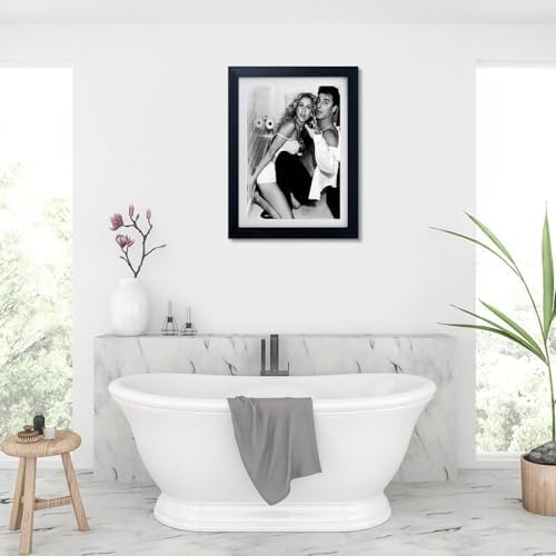 Carrie and Mr Big in Toilet Decor Framed Black and White Bathroom Wall Art - Image 7