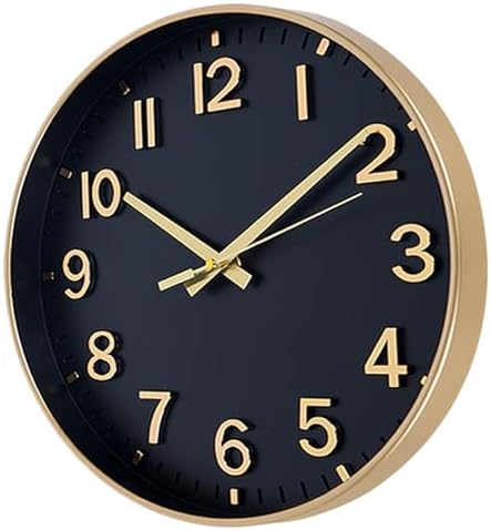 HZDHCLH 8 Inch Wall Clock Battery Operated Silent Non Ticking Black Modern - Image 2