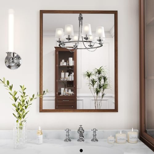 WEER Walnut Bathroom Vanity Mirror 22X30 Inch by WEER