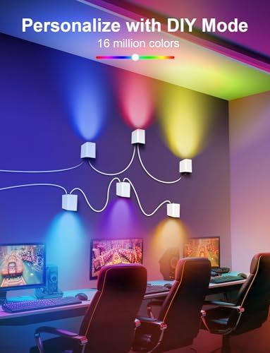 APPECK Wall Sconces 6 Pack, LED Wall Lights RGBCW 13FT, Ambient Lighting - Image 5