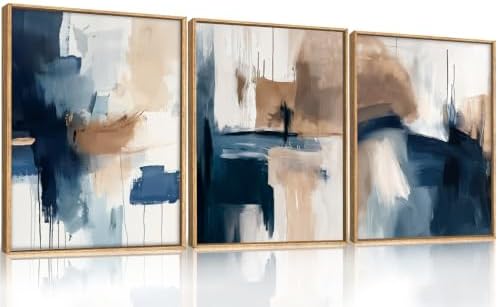 Abstract Brush Stroke Framed Canvas Wall Art, Modern Pastel Wall Decor - Image 6