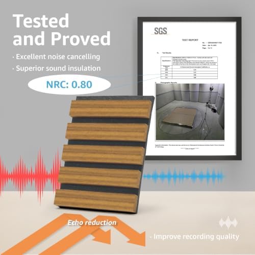 Art3d 8-Pack Soundproof Wood Slat Wall Panels, 94.5 x 7.9 Inch, Warm Teak - Image 4