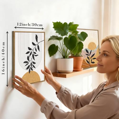 BINCUE Boho Line Wall Art Abstract Plant Wall Decor Mid Century Artwork - Image 3