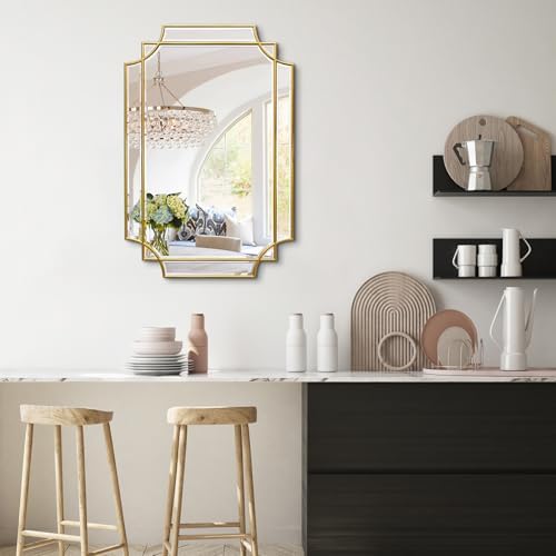 30"x20" Geometric Rectangle Beveled Mirror - Image 7