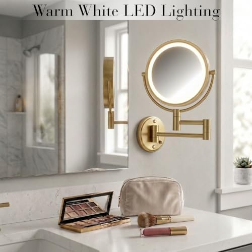 JERDON Hardwired Wall-Mount Makeup Mirror - Image 2