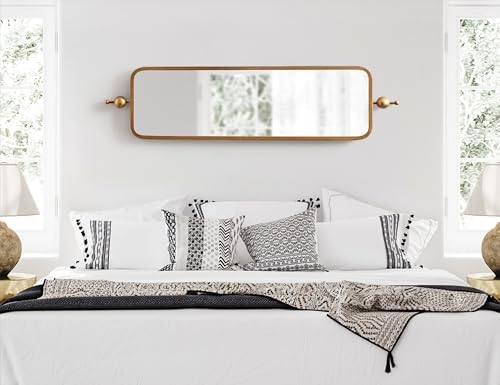 Kate and Laurel Kasota Traditional Slim Panel Wall Mirror, 9 x 36, Antique Gold - Image 5