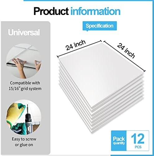 Art3d 12-Pack Smooth Drop Ceiling Tiles, No Sag and Breakage - Image 4