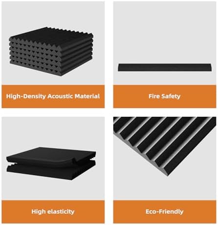 Sound Proof Foam Panels |12"×12"×1" Quick-Recovery Soundproof Wall Panels | - Image 4