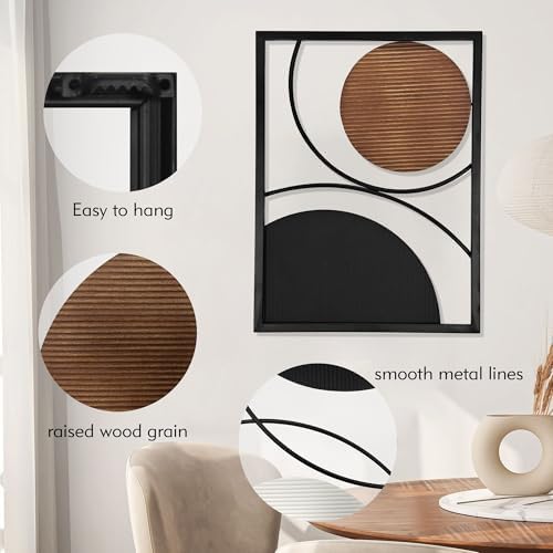 Oakrain 3 Pack Metal Wall Art, Abstract Minimalist Modern Wall Decor - Image 3