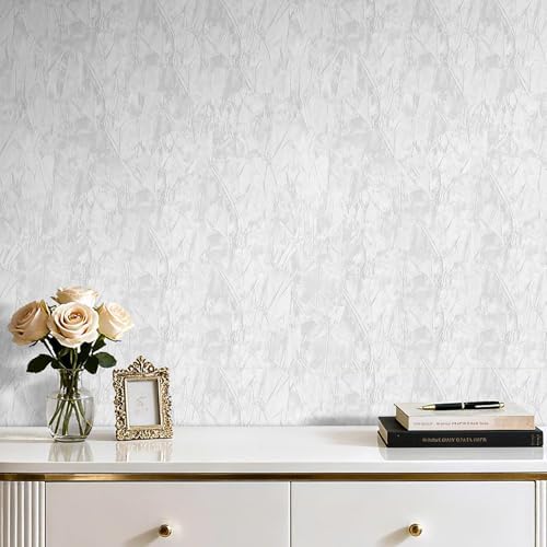 17.5x317 White Textured Peel and Stick Wallpaper Removable Paintable White - Image 6