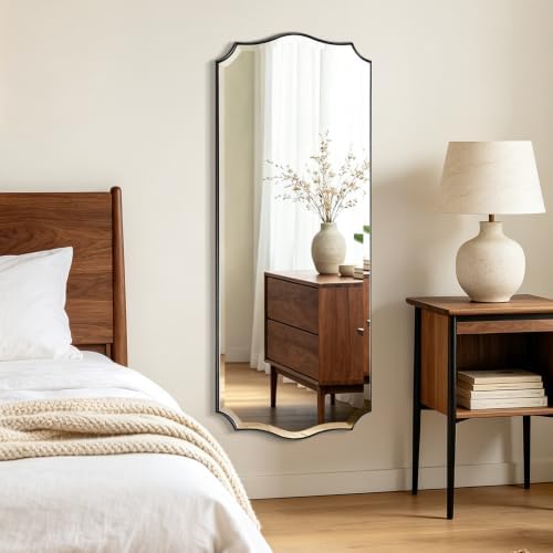 POZINO 48"x18" Premium Scalloped Beveled Bathroom Mirror by POZINOmirrorforyourownhomelivingspace