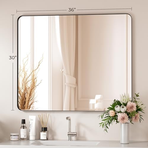 Black Bathroom Mirror 30X36 Inch Bathroom Vanity Mirror - Image 5