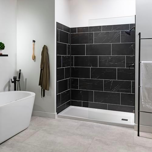 Palisade 23.2 in. x 11.1 in. Vinyl Wall Tiles in Black Ice - Image 2