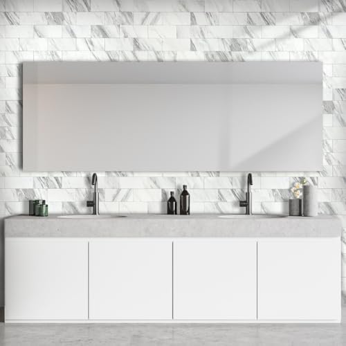 AULIGET 100-Piece White Marble Look Peel and Stick Backsplash Wall Tiles - Image 6