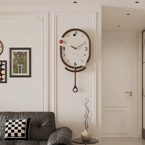 Modern Pendulum Wall Clock, Decorative Resin Frame Clock - Image 2