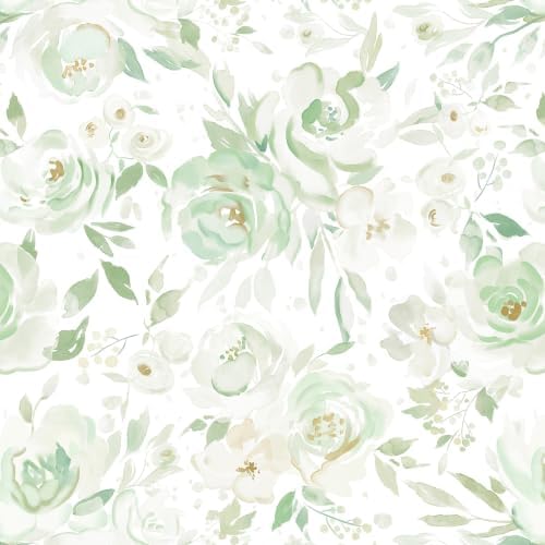 Ismoon Green Floral Peel Stick Wallpaper Boho Stick on Wallpaper by Ismoon
