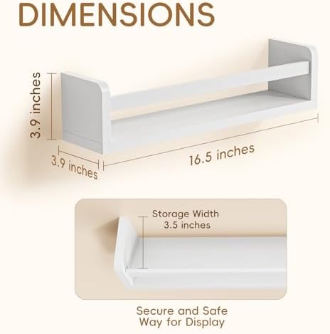 Floating Wall Nursery Book Shelves, 16.5 Inch - Image 3