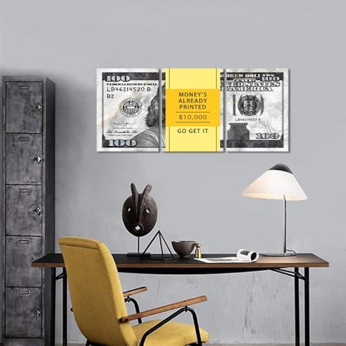 Inspirational Money Wall Art 100 Dollar Bill Wall Art Money Wall Art Decor - Image 4