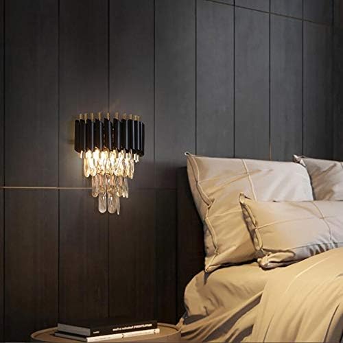 FRIXCHUR Black and Gold Crystal Wall Sconce, Modern E12 Wall Light - Image 2