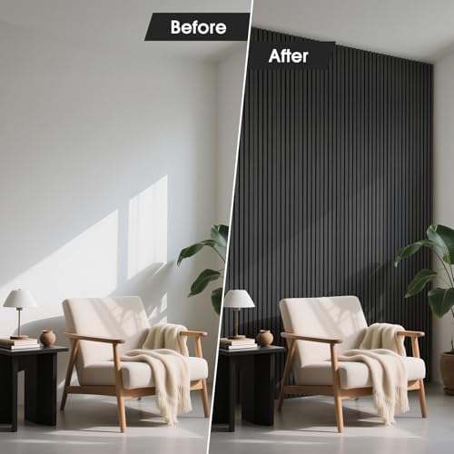 4 Pack 108’’x12.6’’ Fluted Acoustic Wood Slat Wall Panels - Image 5