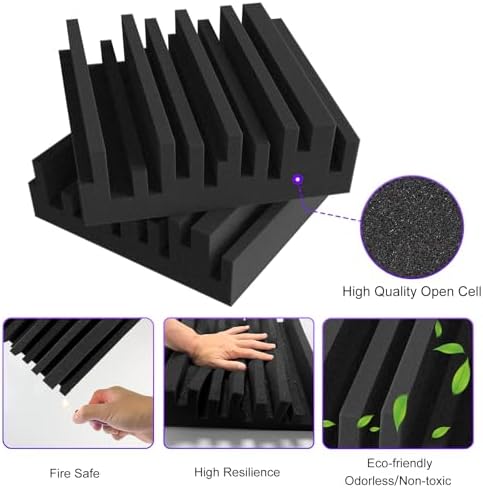 TroyStudio Thick Acoustic Foam Panels, Dense Soundproof Padding Tile, Recording - Image 4