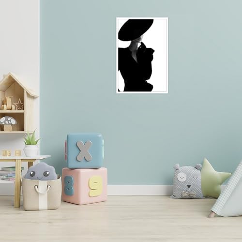 Trendy Magazine Cover Poster Black And White Fashion Women Canvas Wall Art - Image 5