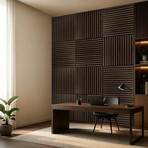 Art3d 6-Pack Acoustic Wood Slat Panel & Ceiling Tile, 2 x 2 ft - Image 3