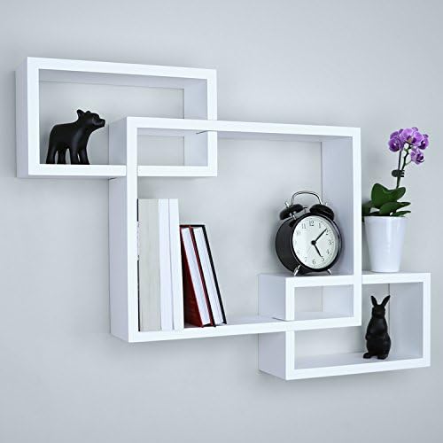 Ballucci Wooden Interweave Floating Wall Mounted Shelves, Horizontal and by Ballucci