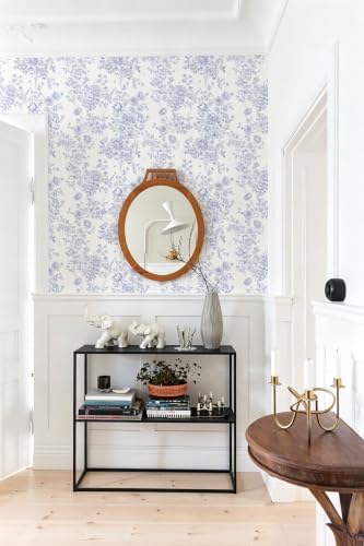 Blue Floral Peel and Stick Wallpaper - Image 6