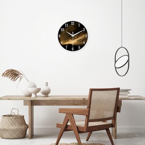 Black and Glod Wall Clock Battery Operated 16 Inch - Image 3