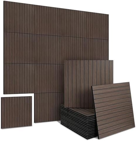 16-Pack Peel and Stick Acoustic Wall Panels, 11.8" x 11.8" PET Soundproof & by premiumqualitypeelandsticktile