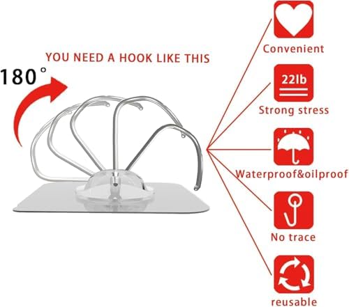Latoxcaa 10-Pack Heavy Duty Wall Adhesive Hooks - Image 2