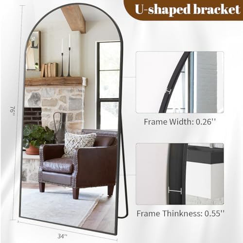 Koonmi 34"x76" Arched Full Length Mirror - Image 4