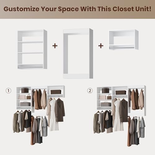 ROOMTEC Modular Closet System, Wall-Mounted Wooden Tower - Image 7