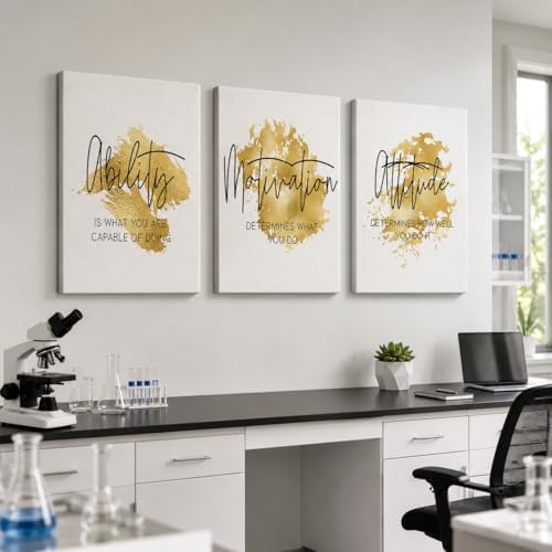 Office Wall Art-3 Panel Motivational Art, Inspirational Quote Canvas by GUTTATYART