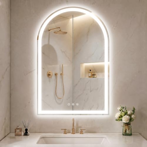 24"x36" Arched LED Lighted Bathroom Mirror by OUMUSUMIRROR