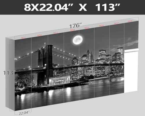 XMPMBM-Grey City Night View the Moon Nursery Room Fabric Wallpaper Living Room - Image 4