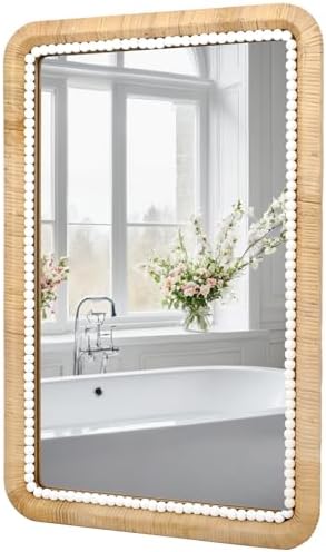 FUIN 30x20 Inch Rattan Wall Mirror - Image 2