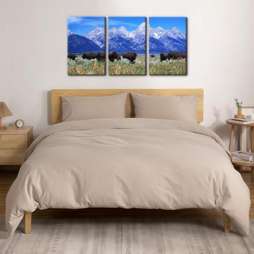 Pacimo Framed Native American Bison Modern Wall Art - Image 4
